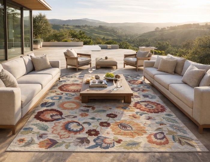 Floral outdoor rugs